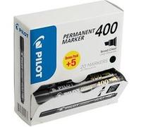 Pilot Pen – Marqueurs permanents 400 – Pointe biseautée 4,5 mm – Noirs – Pack 15+5 offerts