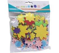 Pack de 150 Gommettes en Feutrine Adhésives 1mm - Thème Fleurs - 4 tailles - Assortiment de 10 Couleurs - Sodertex - L216968 Assortiments G