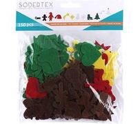 Pack de 150 Gommettes en Feutrine Adhésives 1mm - Thème Noël - 2 Tailles et 5 Couleurs - Sodertex - L21968 Assortiments G