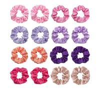 Pack De 16 Attaches De Cheveux En Satin, Attaches De Cheveux Simples, Attaches De Cheveux Élastiques, Attaches De Cheveux Douces Et Mignonnes, Outils De Coiffure