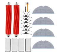 Pack de 18 accessoires Roborock S7, Kit de Remplacement pour Roborock S7/S7+/T7S Plus/T7 Aspirateur Robot, 2 Brosses Principales, 4 Filtres, 6 Brosses Latérales, 4 Lingette Serpillere