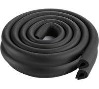 (pack de 2) 2 mètres de protection de bord de table en verre de type U pour bébé Protection des tout-petits Épaissir Protictive Soft Bande non toxique, Noir