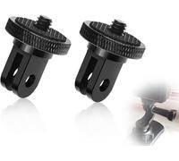 Pack de 2 Adaptateurs de Trépied, Adaptateur en Aluminium 1/4"", Adaptateur de Installation pour Mini Caméra, Compatible avec GoPro Hero et Autres Caméras d'action (Noir)