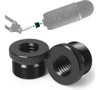 Pack de 2 Adaptateurs Filetés,5/8"" Mâle à 3/8"" Femelle Micro Vis pour Blue Yeti/Blue Snowball/X Support de Support de Microphone par (Noir)