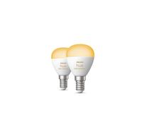 Philips Ampoule connectée E14 – Hue White Ambiance – Sphérique Blanc – Pack de 2