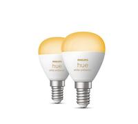 Philips Hue White ambiance, ampoule LED connectée sphérique compatible Bluetooth, E14, fonctionne avec Alexa, Google Assistant et Apple Homekit, lot de 2