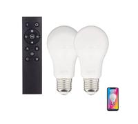 Pack De 2 Ampoules Led Connectées A60, Culot E27, Rvb Avec Télécommande Connectée Multicolore