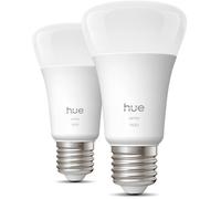 Philips Hue Ampoule connectée LED A60 – 2700K 9,5W 1100 lm réglable Alexa/Google/Apple – Pack de 2