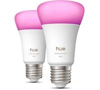 Pack de 2 ampoules LED connectées A60 - PHILIPS HUE - Lumière blanche et colorée - Culot E27 - 6W - 1000-2000k - 810 lumens