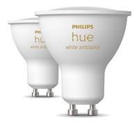 Pack de 2 ampoules LED - PHILIPS HUE - Spot GU10 - Blanc chaud à blanc froid