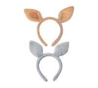 Pack De 2 Bandeaux D’Oreille D’Âne, Bandeaux En Peluche Mignons, Bandeaux Pour Femmes, Accessoires De Cheveux D’Oreille D’Animal, Accessoires De Cheveux Créatifs