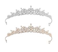 Pack De 2 Bandeaux De Couronne, Diadèmes En Strass Brillants, Accessoires De Cheveux Exquis Pour Filles, Décoration De Bandeau De Mariée, Accessoires De Cheveux