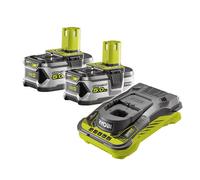 Pack de 2 batteries RYOBI RC18150-250 18V One+ Li-Ion 5Ah + chargeur rapide