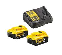 Pack de 2 batteries XR 18V 5Ah + chargeur multivoltage - DEWALT - DCB115P2-QW