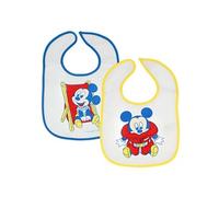 Pack de 2 Bavoirs pour Bébé avec Fermeture à scratch au Décor Mickey Mickey Mouse Multicolore