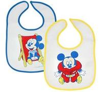Pack de 2 Bavoirs pour Bébé avec Fermeture Velcro au Décor Mickey Mickey Mouse Multicolore Multicolore