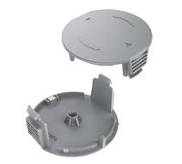 Pack de 2 Bouchons de Bobine de Tondeuse, Compatibles avec pour Bosch Universal GrassCut 18/18-26/18-260,1600A01R5J Couvercle de Bobine de Tondeuse D'herbe (gris)