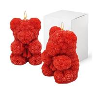 Pack de 2 bougies parfumées Saint Valentin, bougies ours rose, bougies romantiques pour la Saint Valentin, mariages, confessions, anniversaires, cadeaux saintvalentin