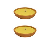 Pack de 2 Bougies Senteur Citronnelle Jaune en Pot Terre Cuite pour Jardin Terrasse Balcon Ambiance Fraîche et Citonnée
