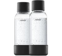 Machine à soda - MYSODA - Pack de 2 bouteilles PET et Biocomposite 0,5 L - Systeme quick-lock - Noir