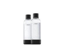 Mysoda Bouteilles de gazéification en PET 2 x 1 L – Sans BPA, fermeture rapide, biocomposite Noir