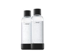 Pack de 2 bouteilles MYSODA en PET et Biocomposite 1L - Noir - Système quick-lock