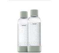Mysoda Bouteille de gazéification PET – Sans BPA, fermeture rapide, 2×1 L, vert sauge