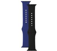 Pack de 2 bracelets BigBen Connected pour Apple Watch 42-44 mm Noir et Bleu