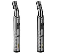 Pack de 2 briquets : Briquet Coupe-Vent Long bâton 16,5 cm, Briquet tempête Rechargeable au gaz, Briquet Bougie Jet, Briquet pour Bougies, Grill, Cuisine, cheminée (Vendu sans gaz Butane)