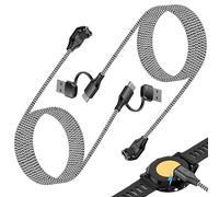 Pack de 2, Câble de Chargement 2-en-1 Compatible avec Montres Garmin 1,2 m, Câble Chargeur USB-C Compatible avec Garmin Fenix 8, 7 Pro Solar, Forerunner 970, 965, 955, Instinct E3, Venu, Vivoactive 3