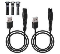 Pack de 2 Câble USB 5V Chargeur Rasoir Électrique Philips, Sécurisé avec Protection Intégrée, Câbles Compatibles Large Gamme Modèles QP2824, S7887, S5887, MG5910, X5004, S3241