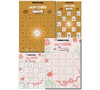 Pack de 2 Calendriers Couple A3 | "Mon Chéri" & "Ma Chérie" | 25 Défis Coquins + 25 Bons d’Amour Illustrés | Sans Chocolat | Idée Cadeau Romantique Noël, Saint-Valentin ou Surprise