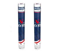 Pack de 2 Canons à Confettis ronds bleus, blancs, rouges