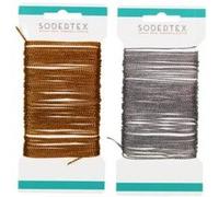 Pack de 2 Cartes Bobines de Fils 1mmx10m - Coloris Or et Argent - Sodertex - L799070 Or et Argent G