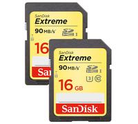 Pack de 2 cartes SDHC extrmes 16 Go classe 10