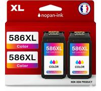 Pack de 2 Cartouches compatible pour Canon CL586XL 3 X PLUS D'ENCRE Couleur Nopan-ink
