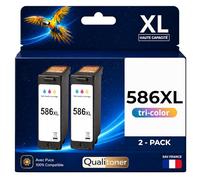 Pack de 2 Cartouches Compatible pour Canon CL586XL 3 X Plus d'encre Couleur Qualitoner