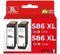 Pack de 2 Cartouches compatible pour Canon CL586XL 3X plus d'encre Couleur