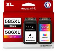 Pack de 2 Cartouches compatible pour Canon PG585XL CL586XL 3 X PLUS D'ENCRE Noir & Couleur Nopan-ink