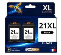 Pack de 2 Cartouches Compatible pour HP 21XL 21 XL C9351AE C9351CE Noir 22ml Qualitoner