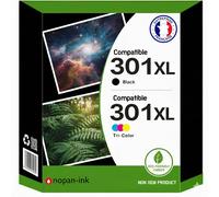 Pack de 2 Cartouches compatible pour HP 301XL Noir & Couleur Nopan-ink