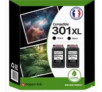 Pack de 2 Cartouches compatible pour HP 301XL Noir Nopan-ink