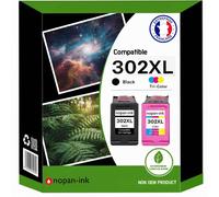Pack de 2 Cartouches compatible pour HP 302XL Noir & Couleur Nopan-ink