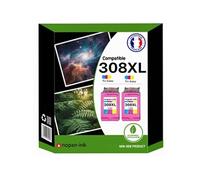 Pack de 2 Cartouches compatible pour HP 308XL Couleur