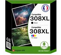 Pack de 2 Cartouches compatible pour HP 308XL Noir & Couleur Nopan-ink