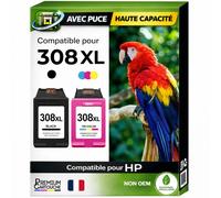 Pack de 2 Cartouches compatible pour HP 308XL Noir et Couleur