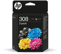 HP 308 Pack de 2 cartouches d’encre authentiques Noir/Trois couleurs