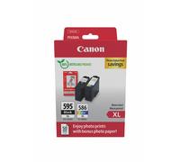 Pack de 2 Cartouches d'encre Canon PG-595XL et CL-586XL + 50 feuilles GP501 10x15