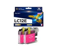 Pack de 2 Cartouches d'encre Générique LC12E LC12 EM Magenta compatible Brother MFC J6925DW 1200 pages