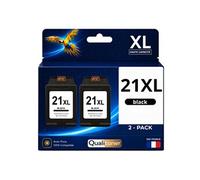 Pack de 2 Cartouches d'encre génériques 21XL C9351AE C9351CE Noir 22ml compatible HP